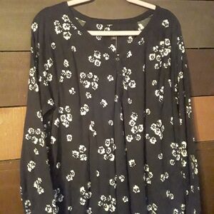 NWOT Simply Vera Vera Wang XL Gorgeous Blk Floral Nightgown